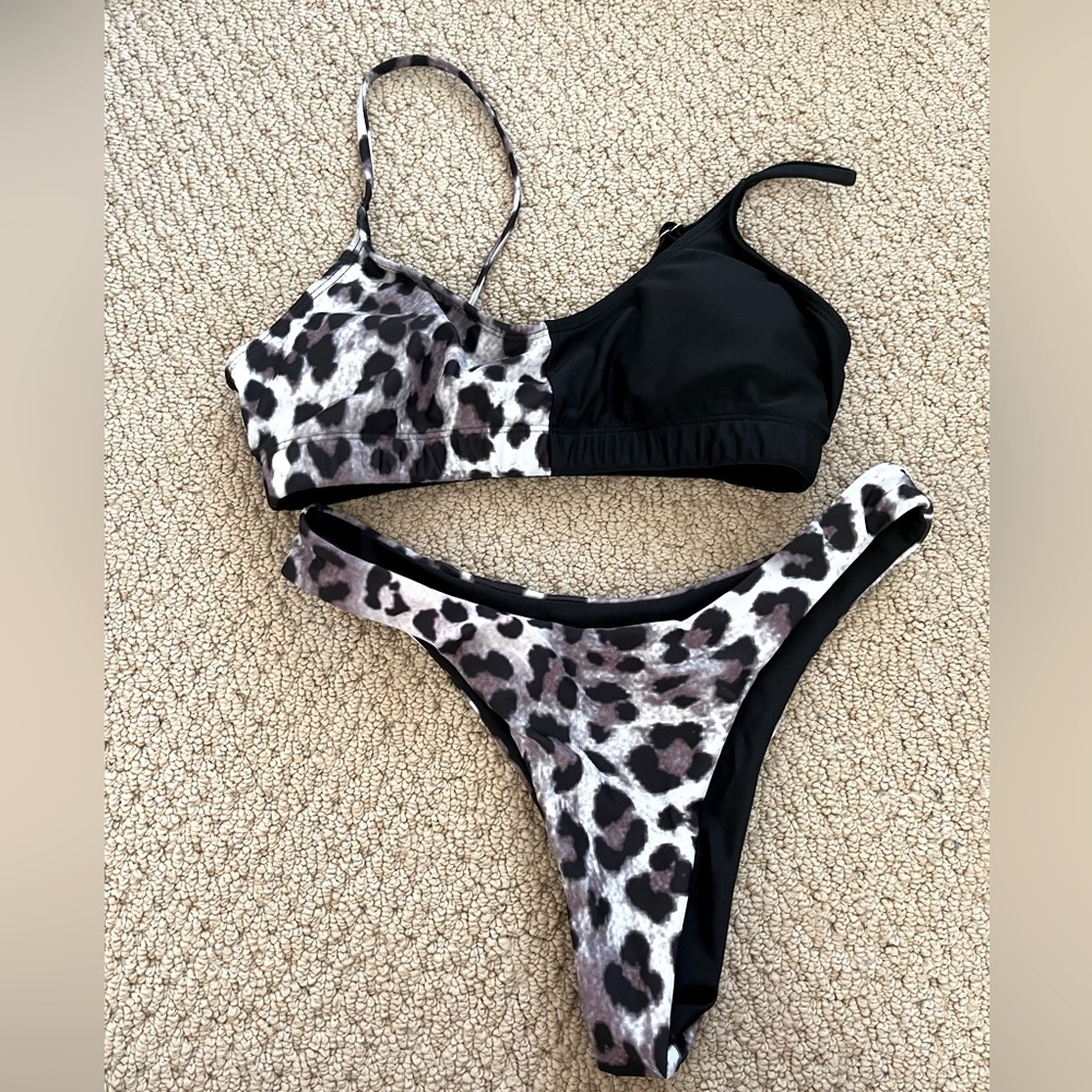 Cheetah print bikini set from Shein